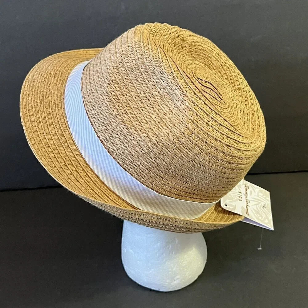 Tommy Bahama Kids Boys Fedora Hat Size S Beach Golf Boat Preppy Travel Easter
